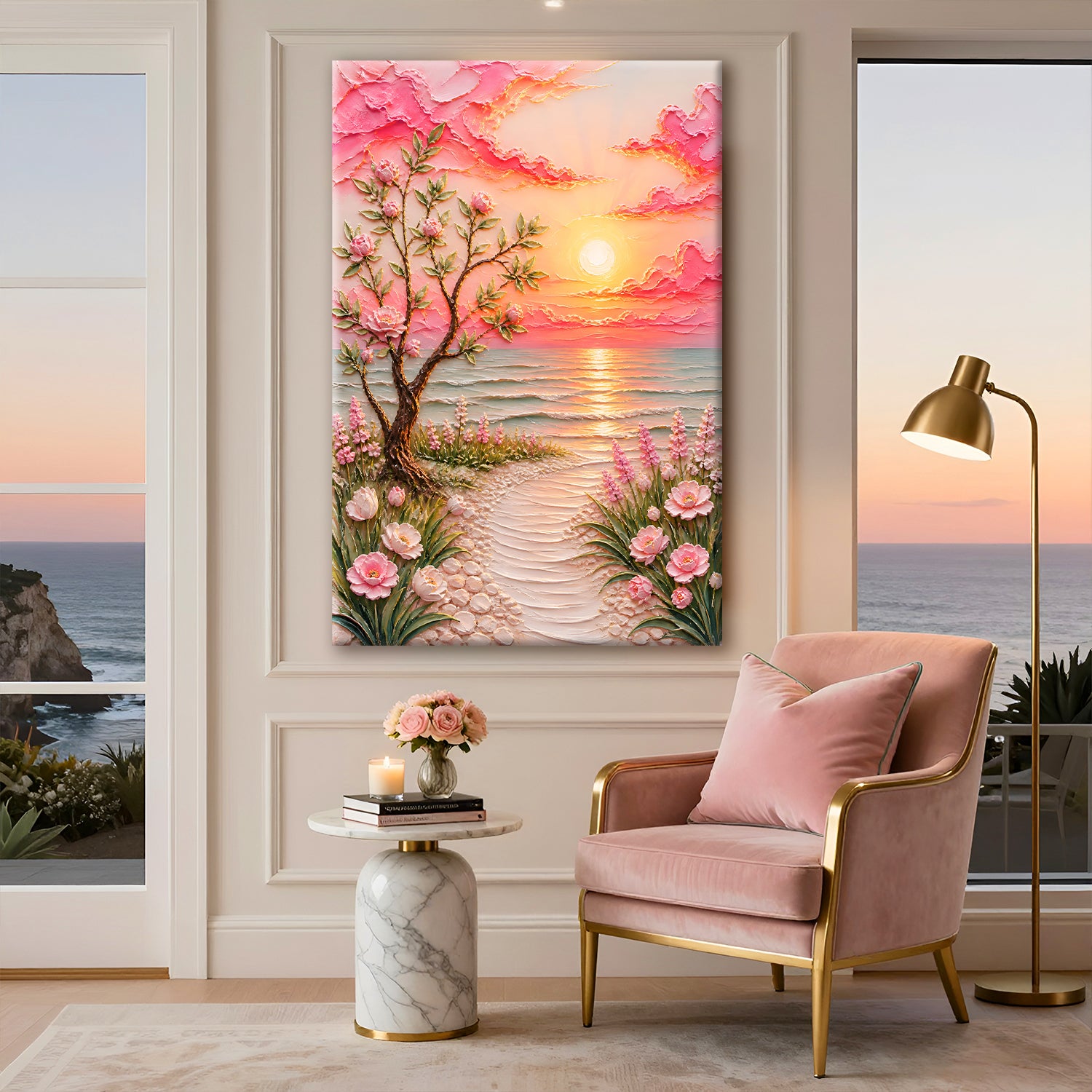 Floral Sunset Coastal Garden