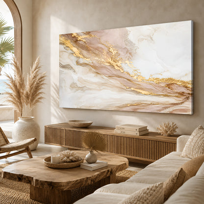 Blush Gold Flow Abstract