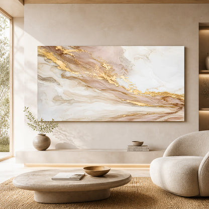 Blush Gold Flow Abstract