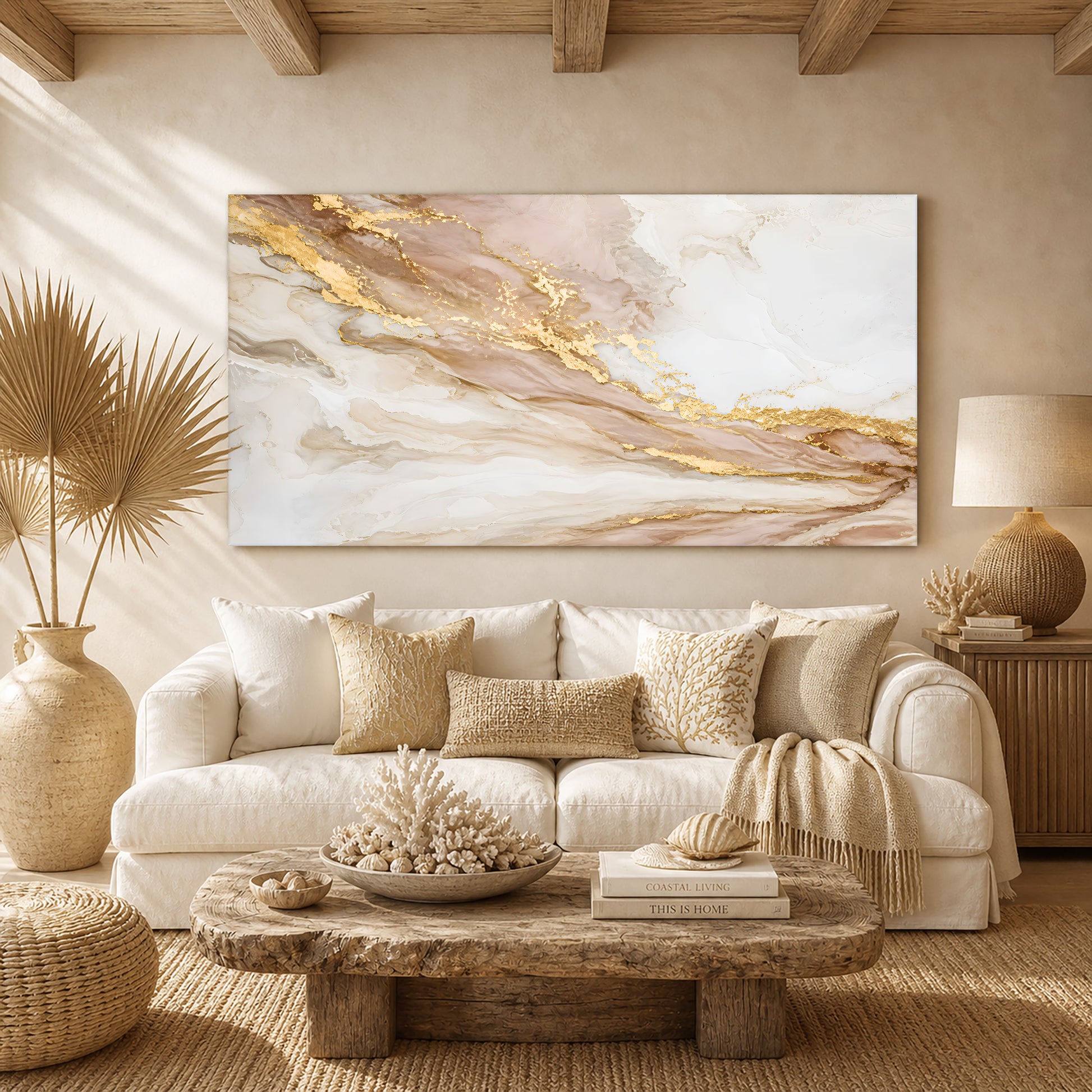 Blush Gold Flow Abstract
