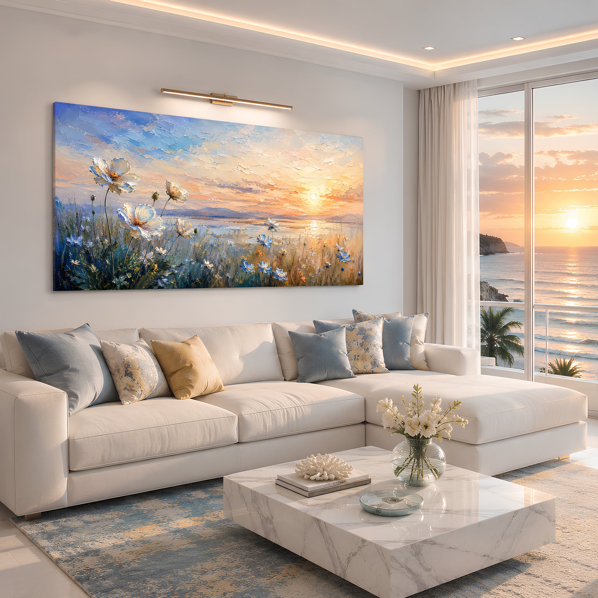 Coastal Meadow at Sunset