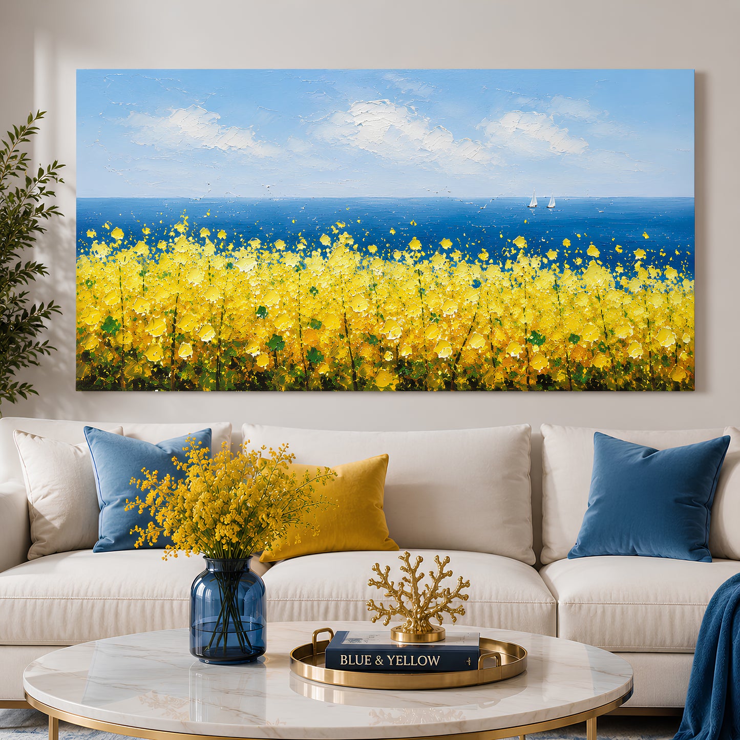 Golden Meadow Seascape