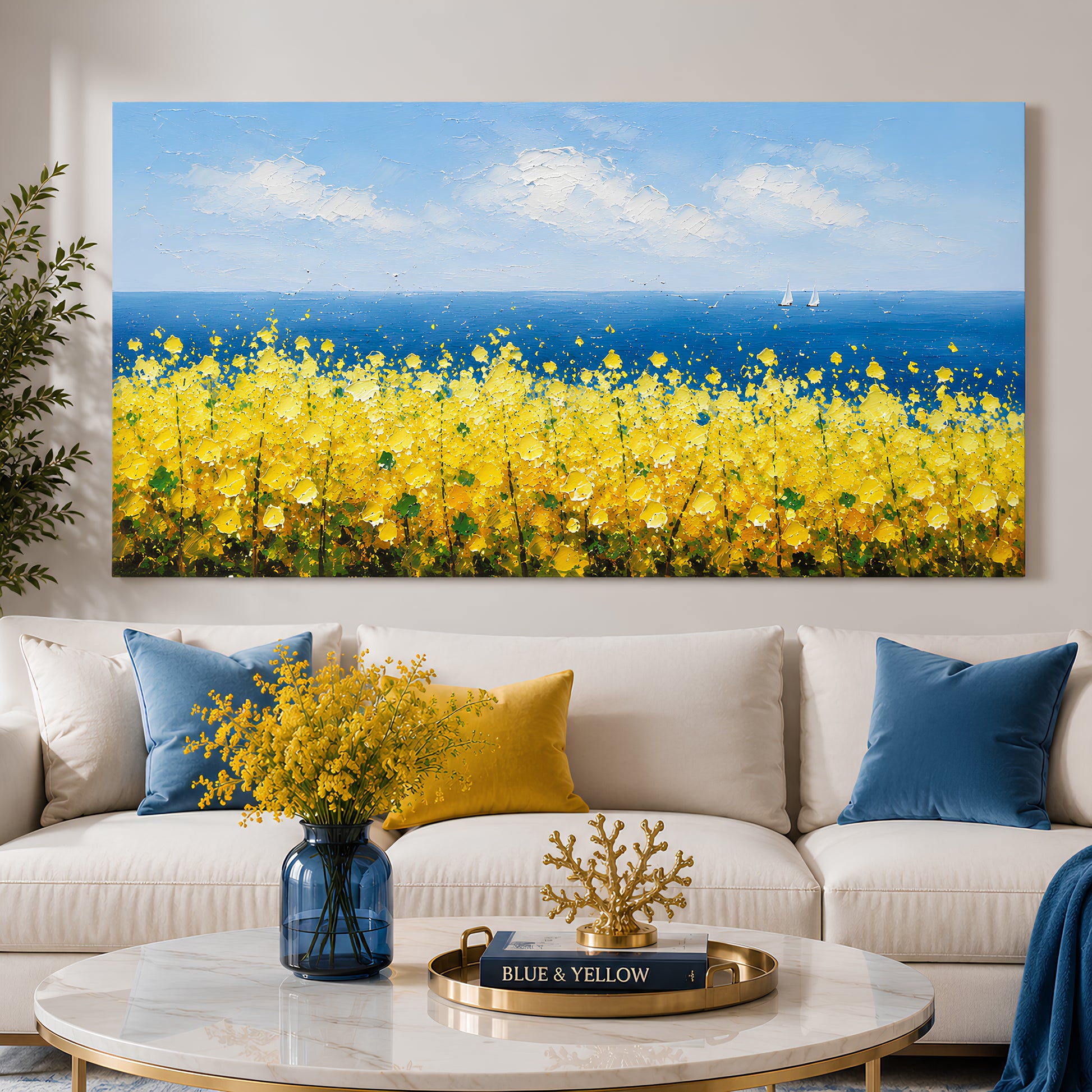 Golden Meadow Seascape