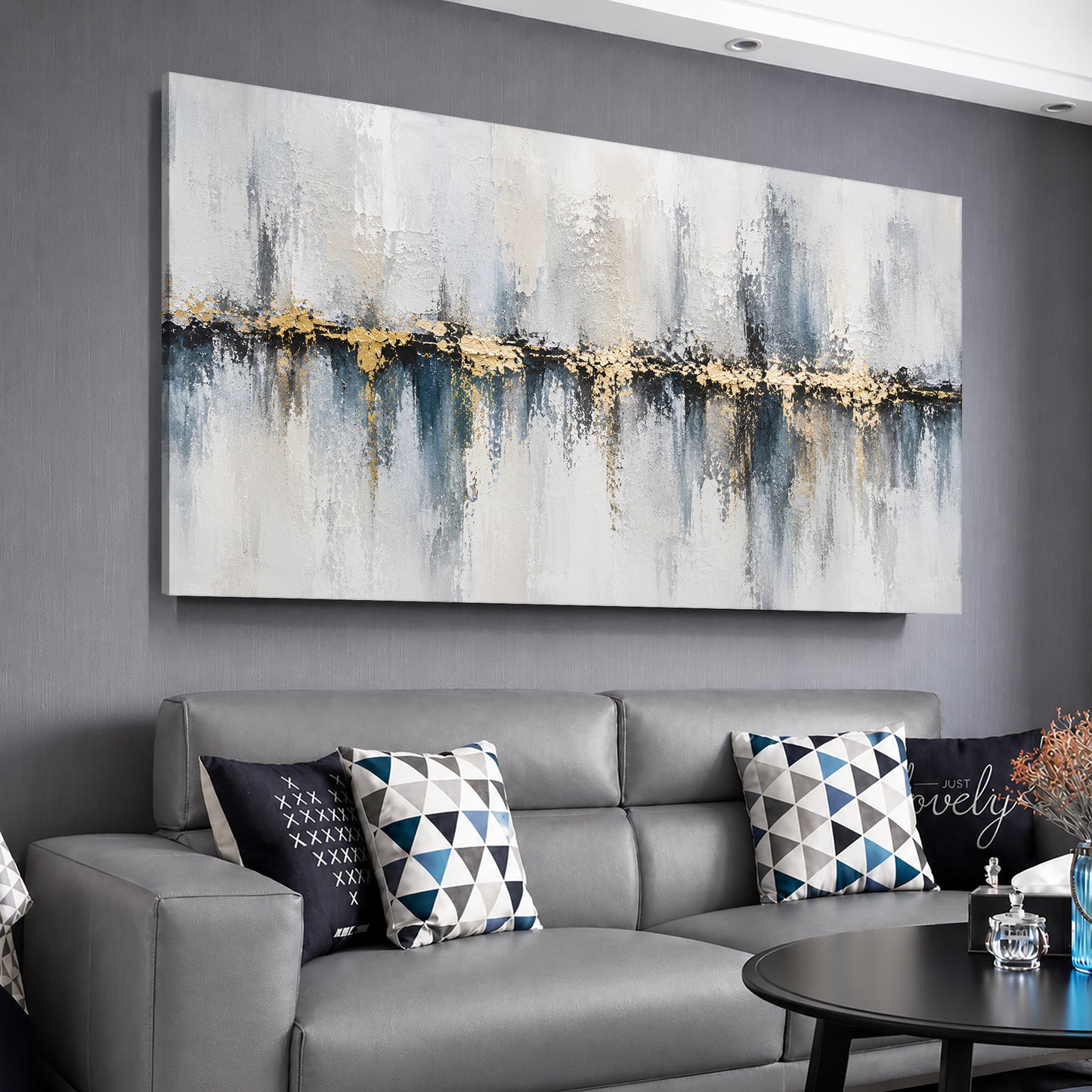 Silver Horizon Luxe Abstract