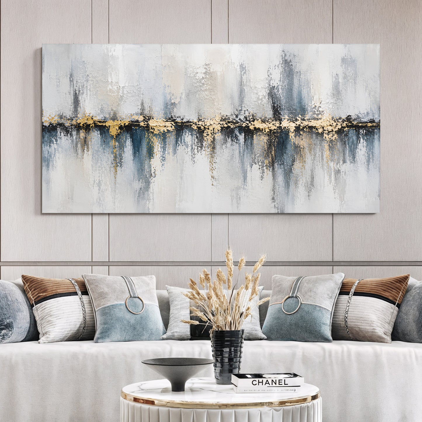 Silver Horizon Luxe Abstract