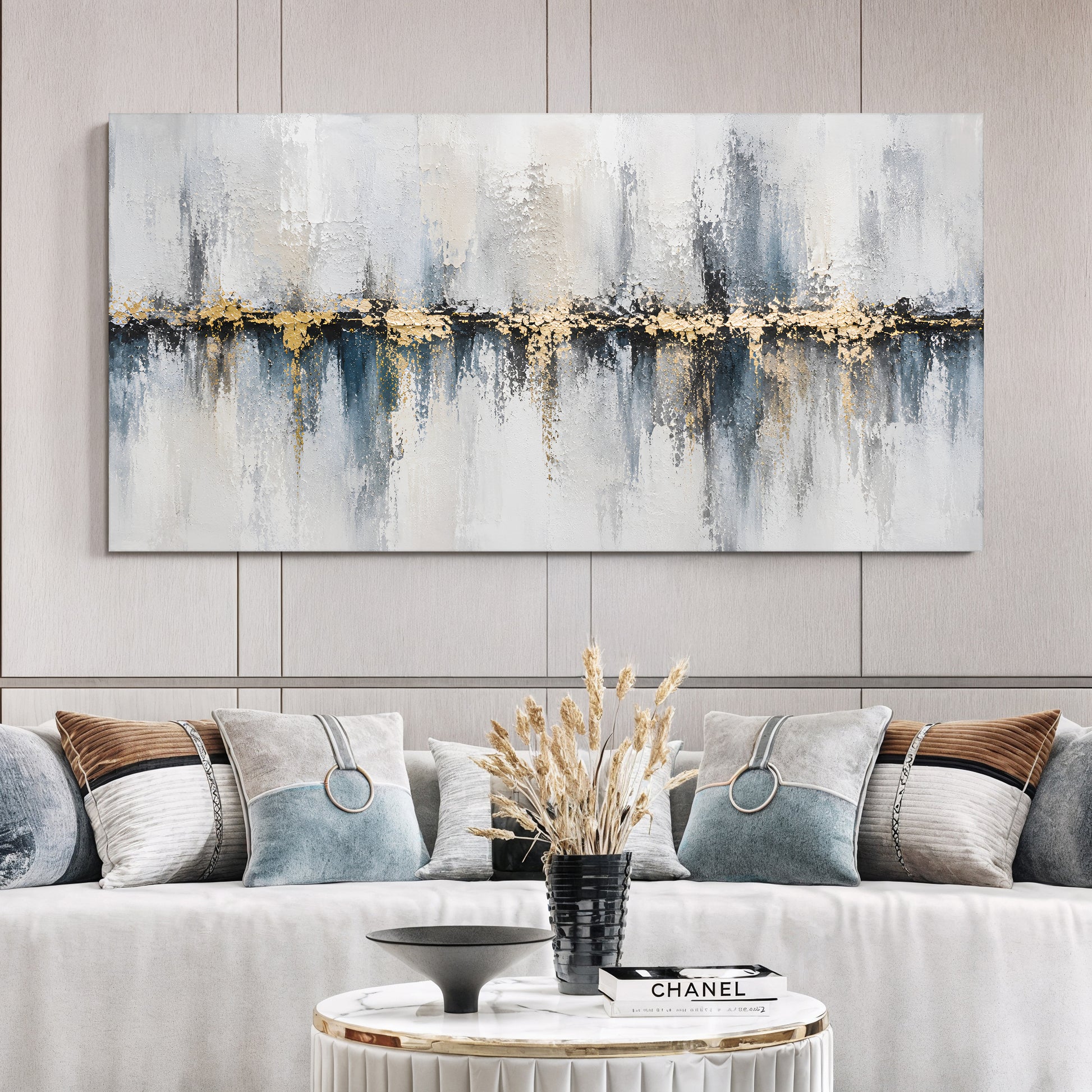 Silver Horizon Luxe Abstract