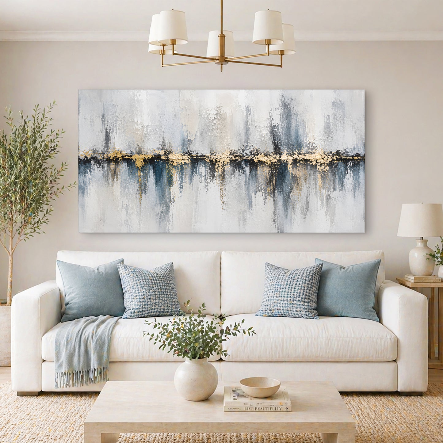 Silver Horizon Luxe Abstract