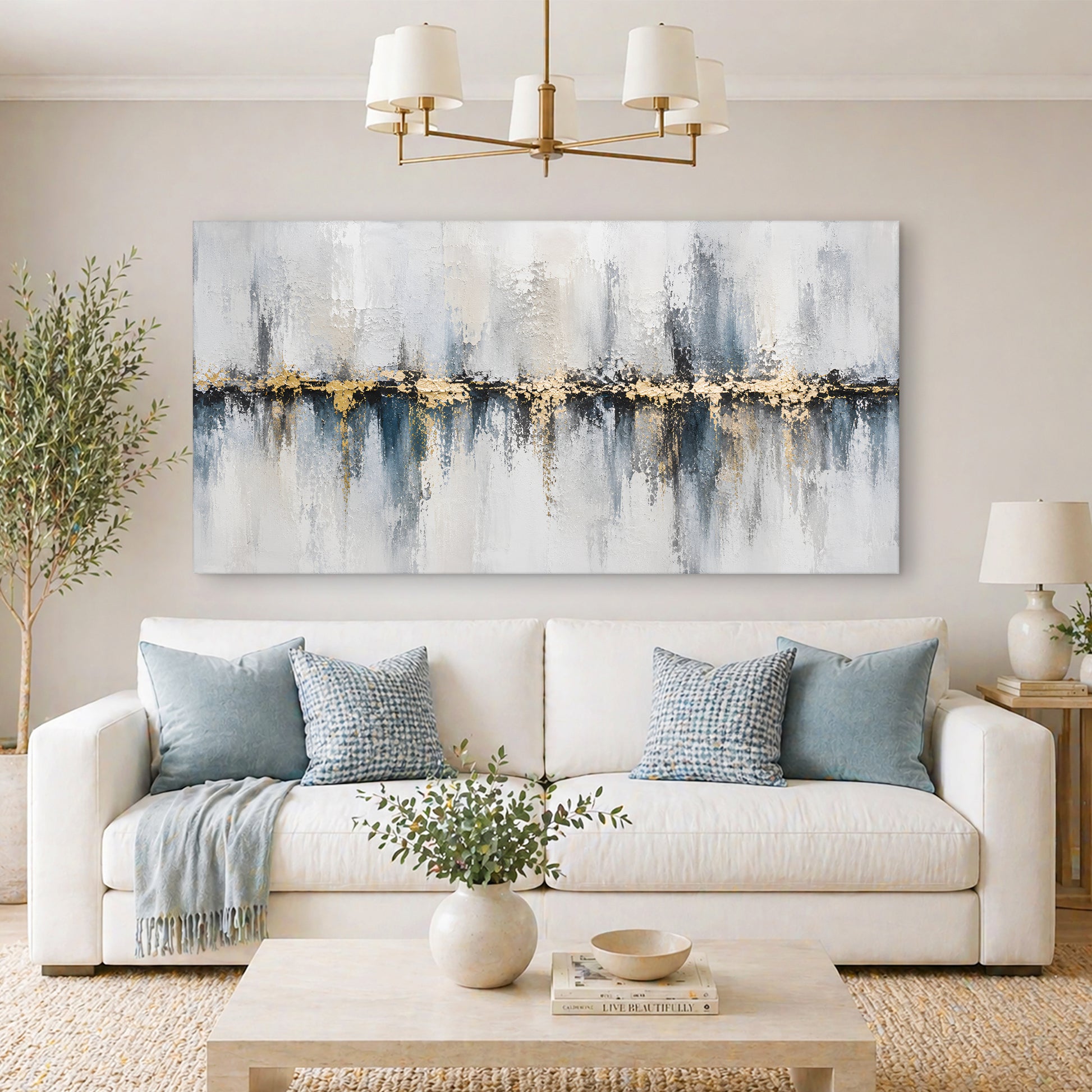Silver Horizon Luxe Abstract