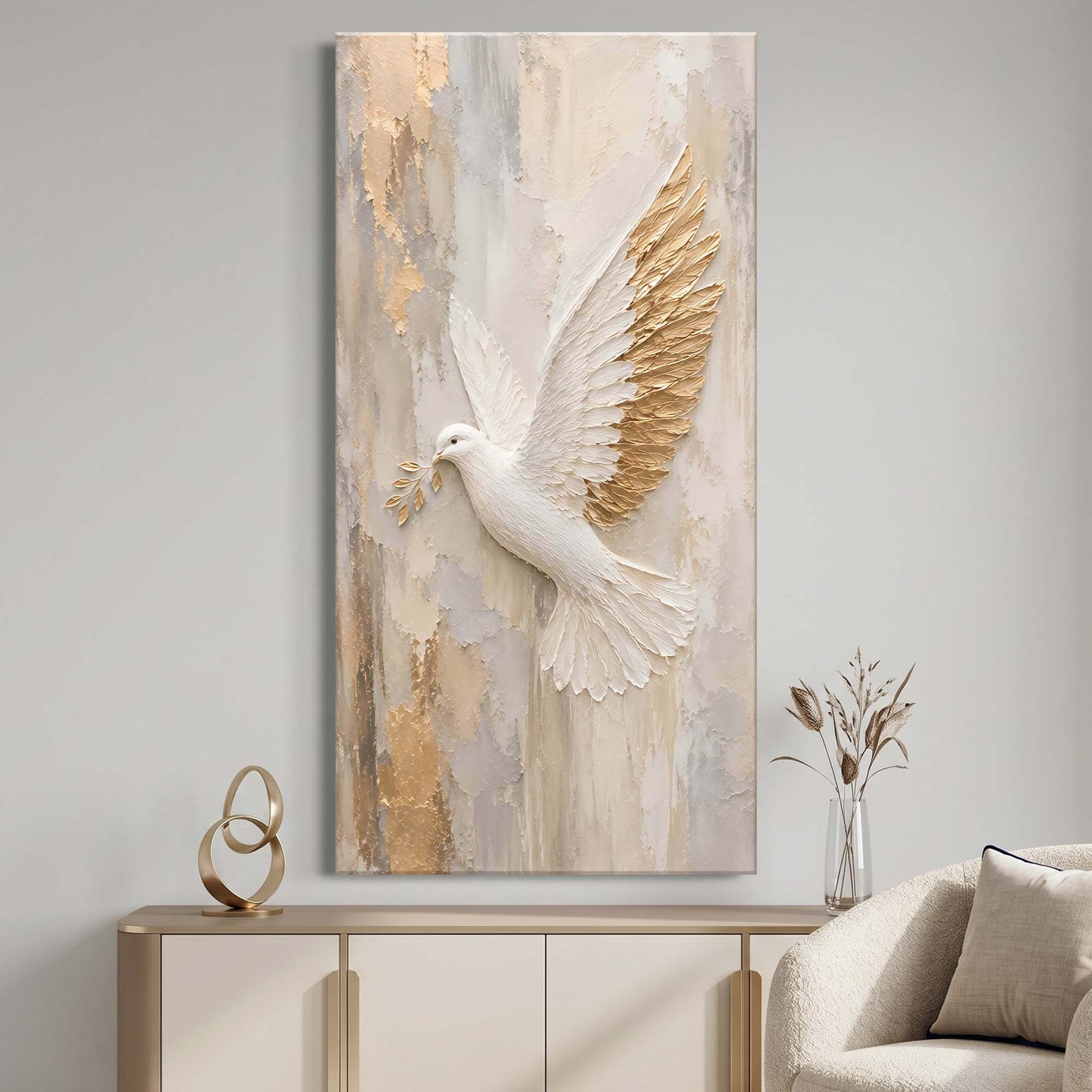 White & Gold Dove