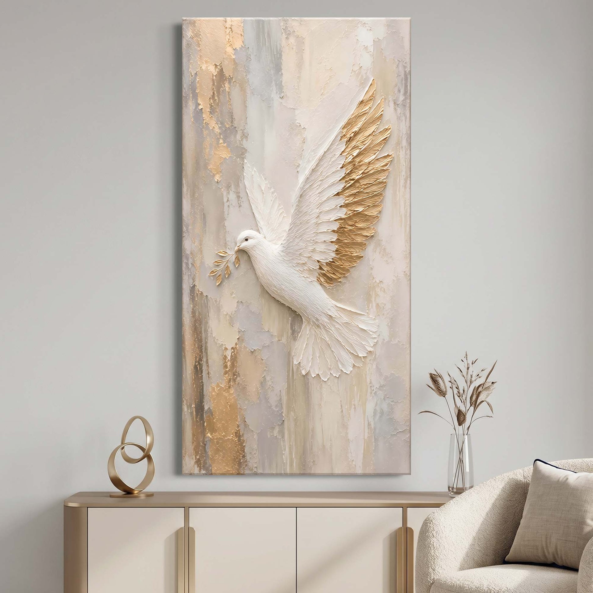 White & Gold Dove