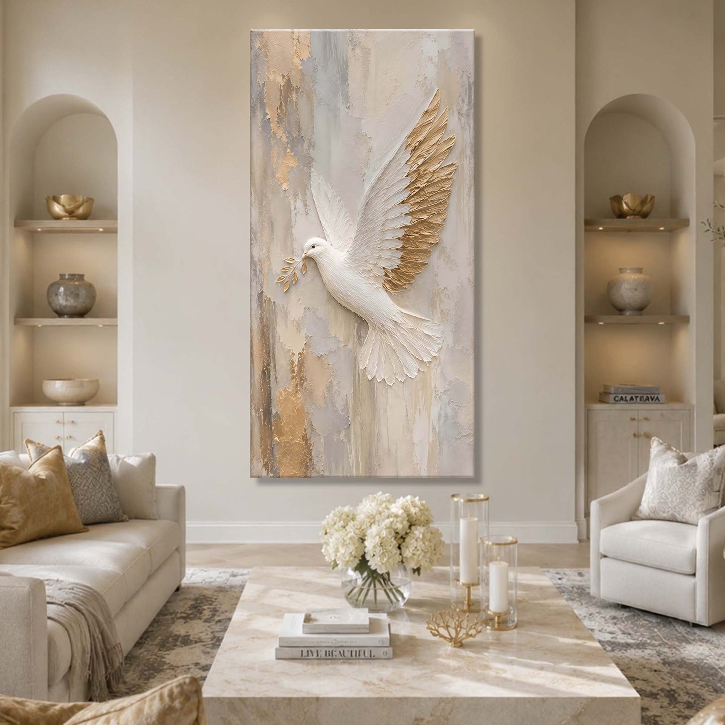 White & Gold Dove