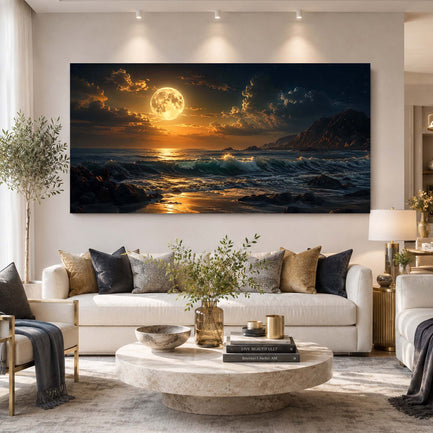 Full Moon Ocean Panorama