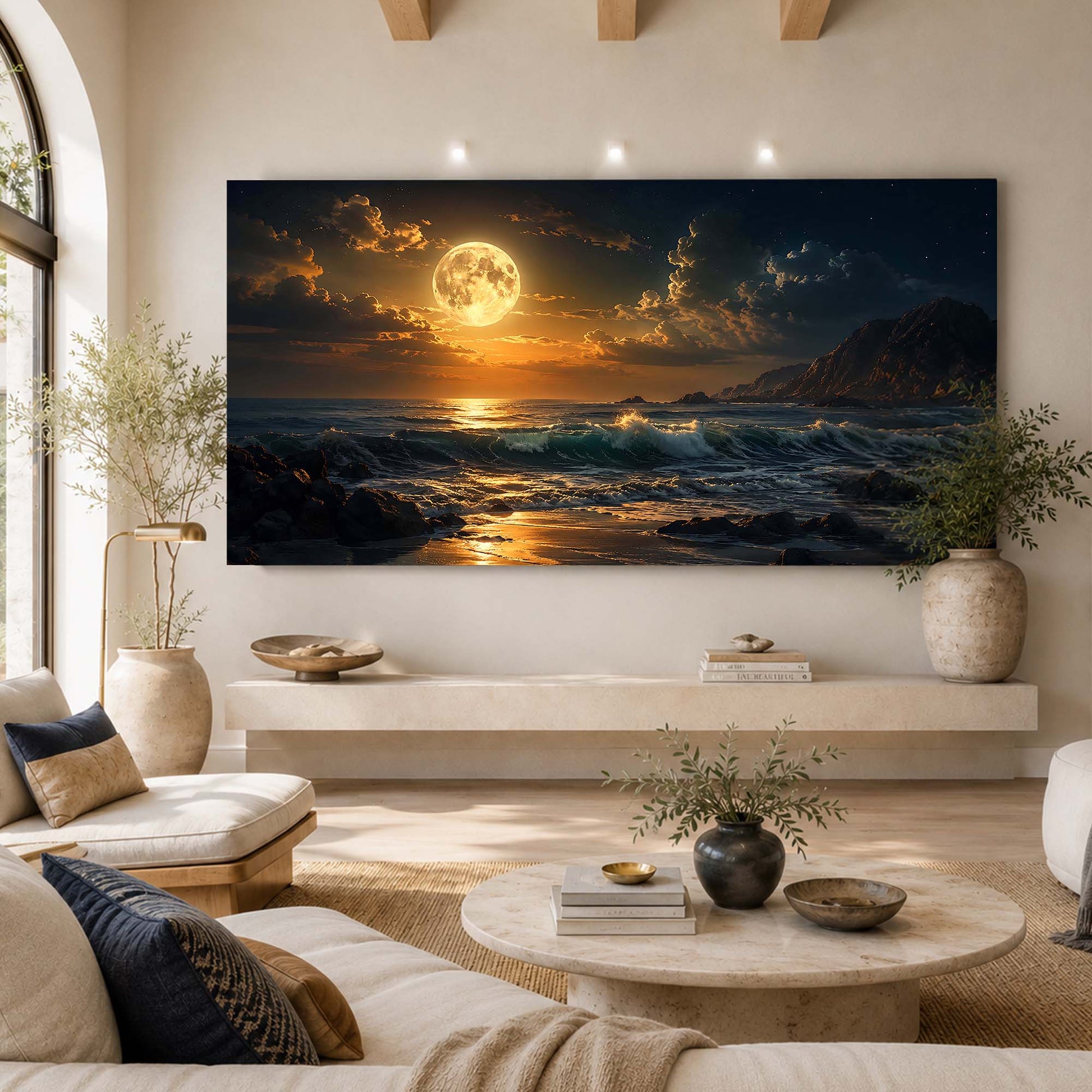 Full Moon Ocean Panorama