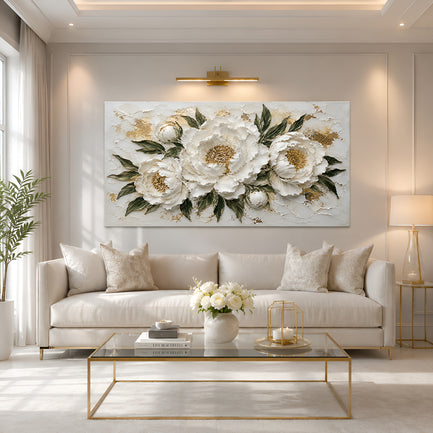 Ivory Peony Luxe Wall Art