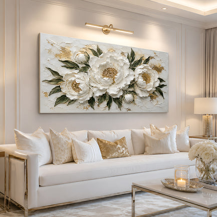 Ivory Peony Luxe Wall Art