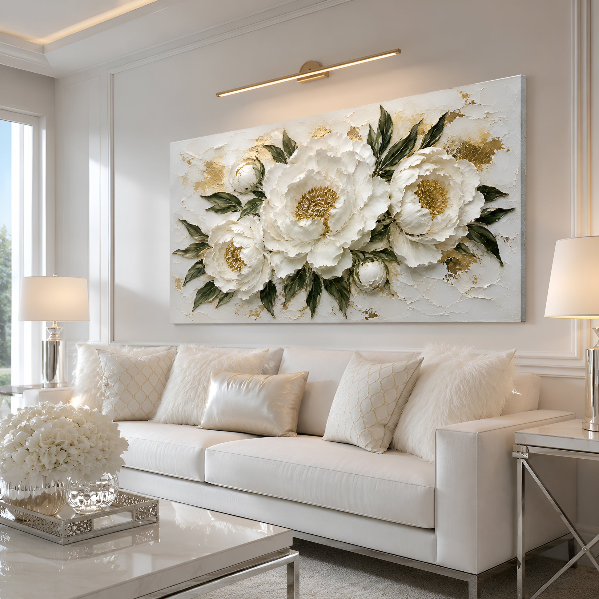 Ivory Peony Luxe Wall Art