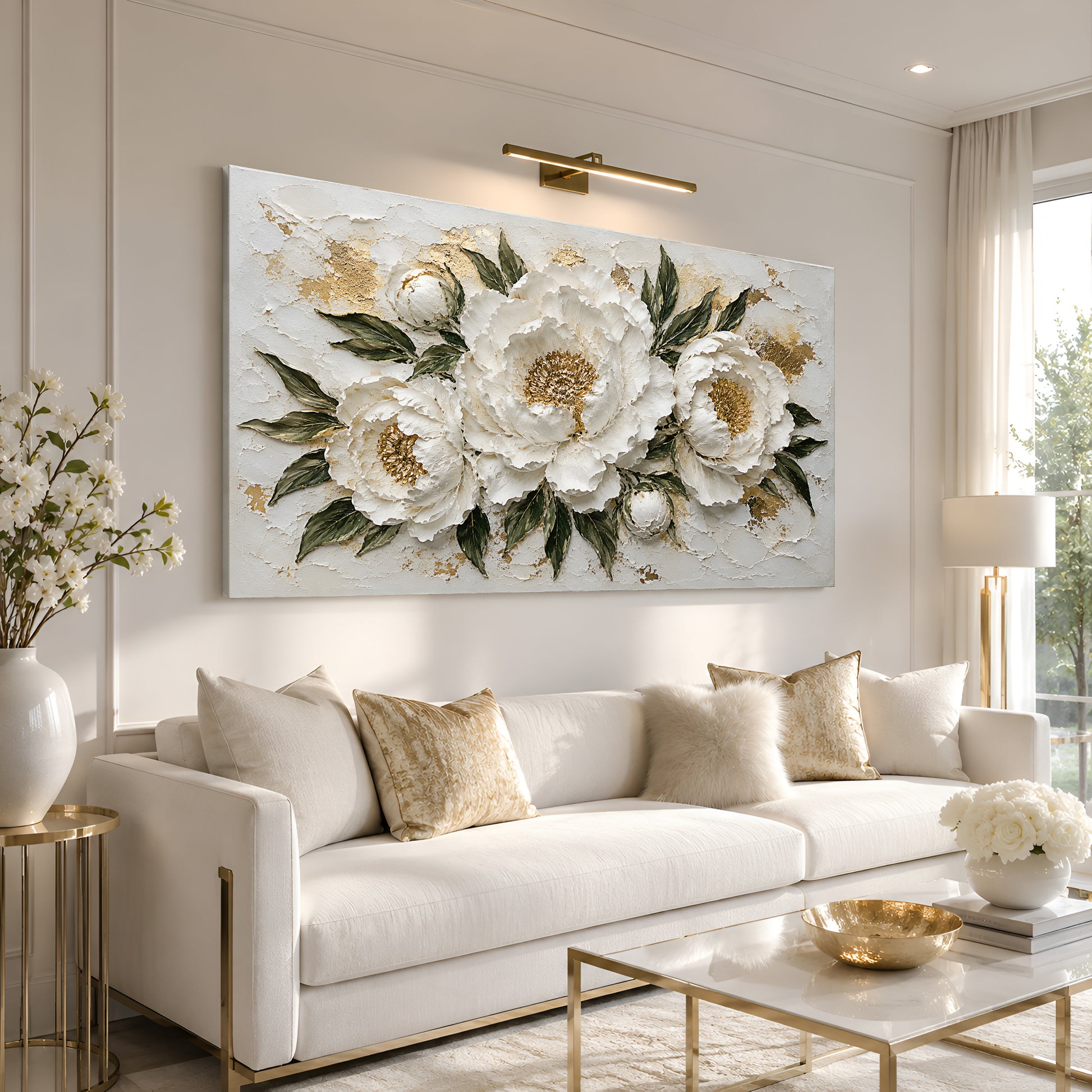 Ivory Peony Luxe Wall Art