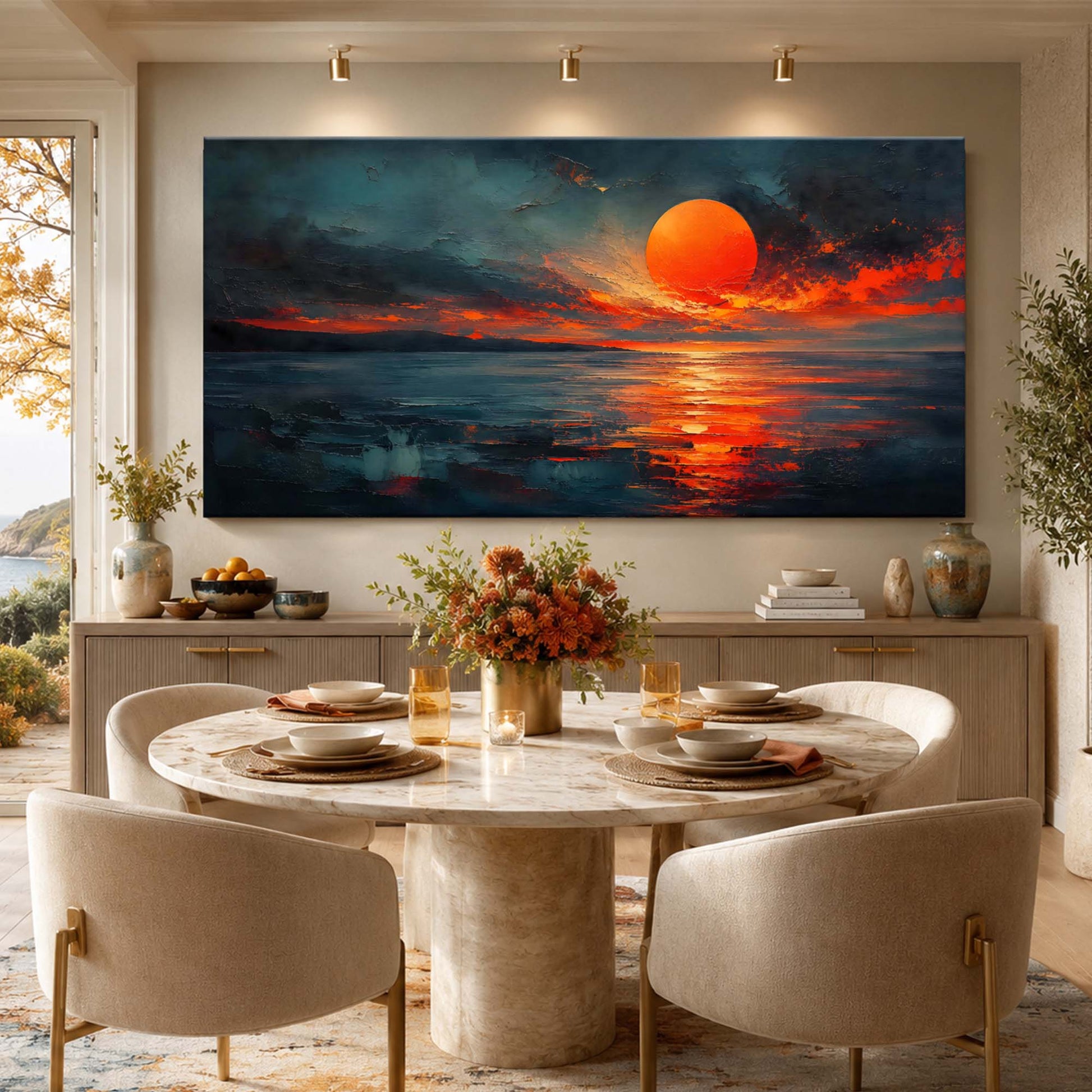 Crimson Sunset Reflection
