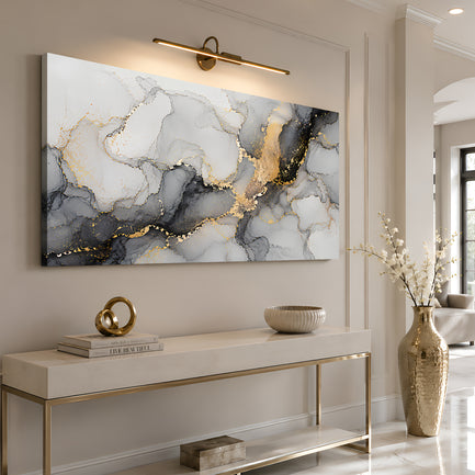 Golden Veil Abstract Wall Art
