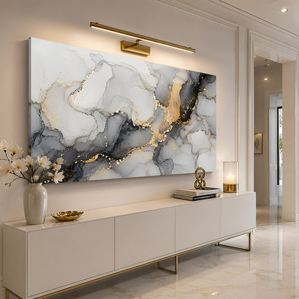 Golden Veil Abstract Wall Art