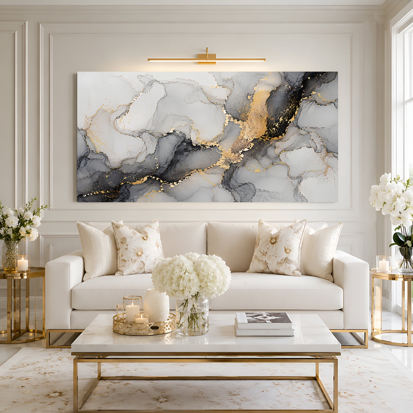 Golden Veil Abstract Wall Art