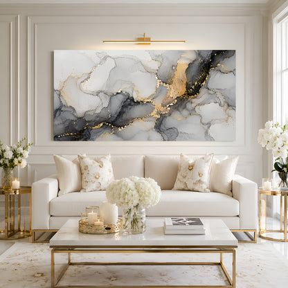 Golden Veil Abstract Wall Art