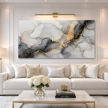 Golden Veil Abstract Wall Art