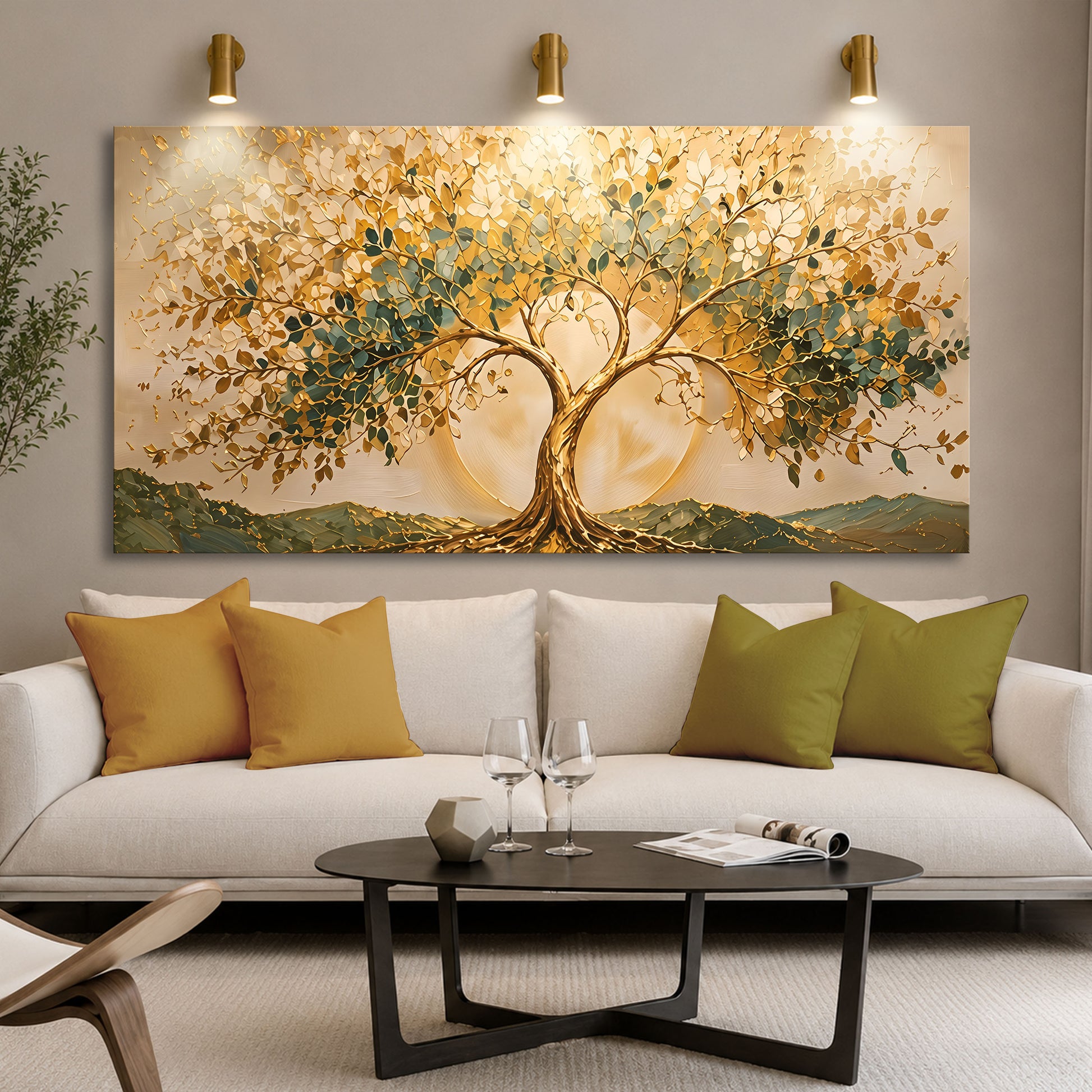 Golden Harmony Tree Wall Art