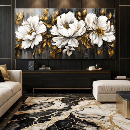 Golden Magnolia Elegance Wall Art