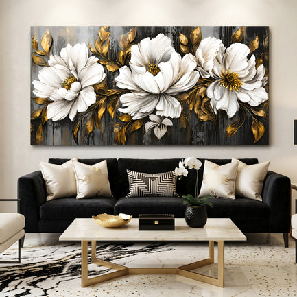 Golden Magnolia Elegance Wall Art