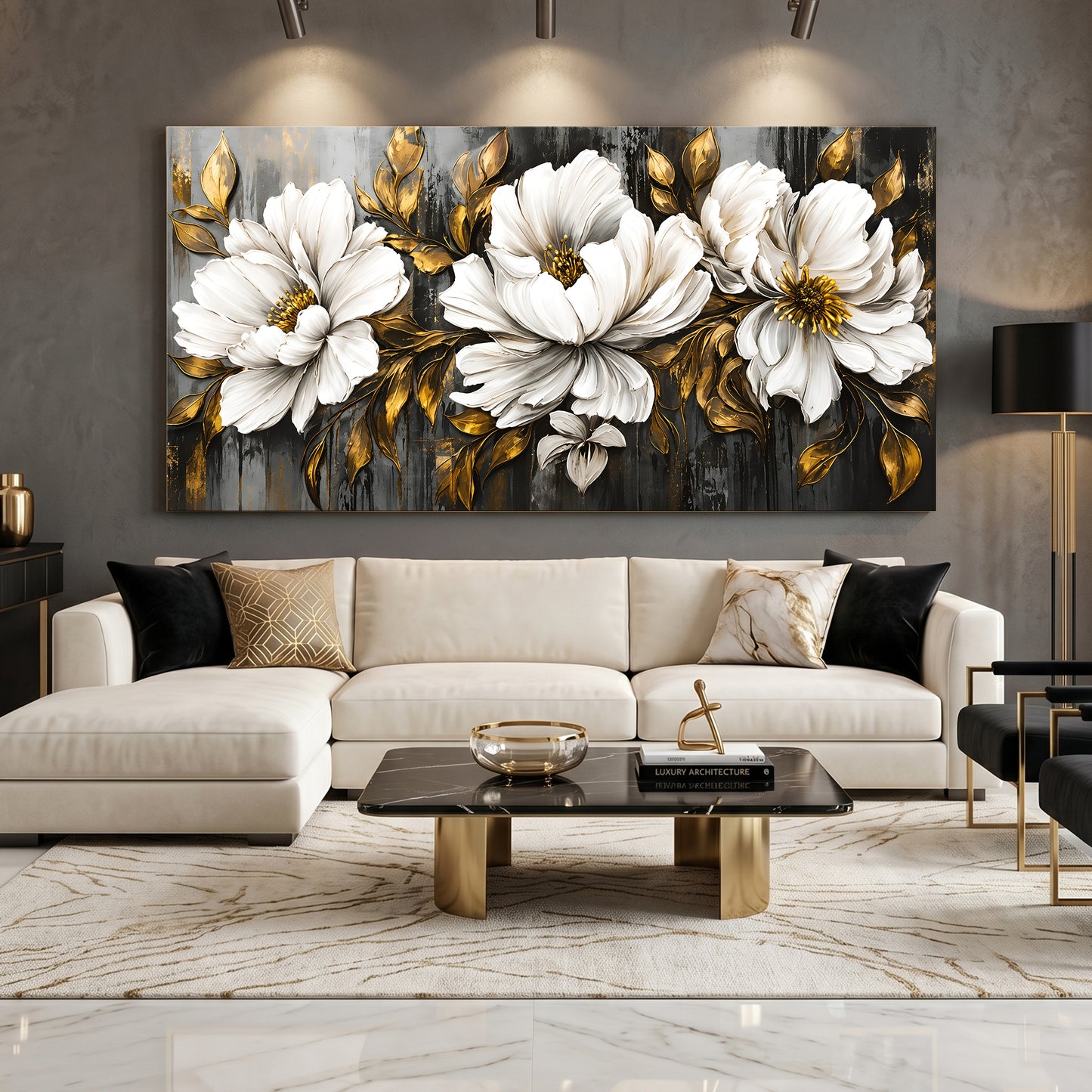 Golden Magnolia Elegance Wall Art