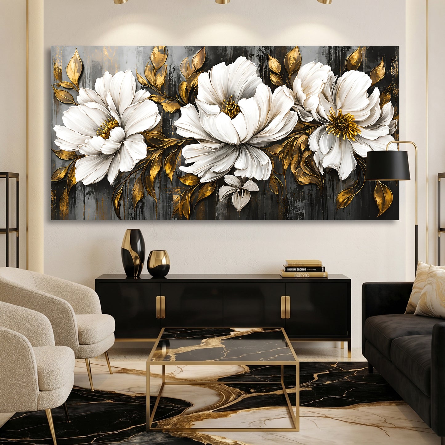 Golden Magnolia Elegance Wall Art