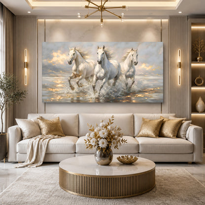 Majestic White Horses