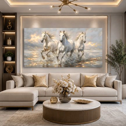 Majestic White Horses