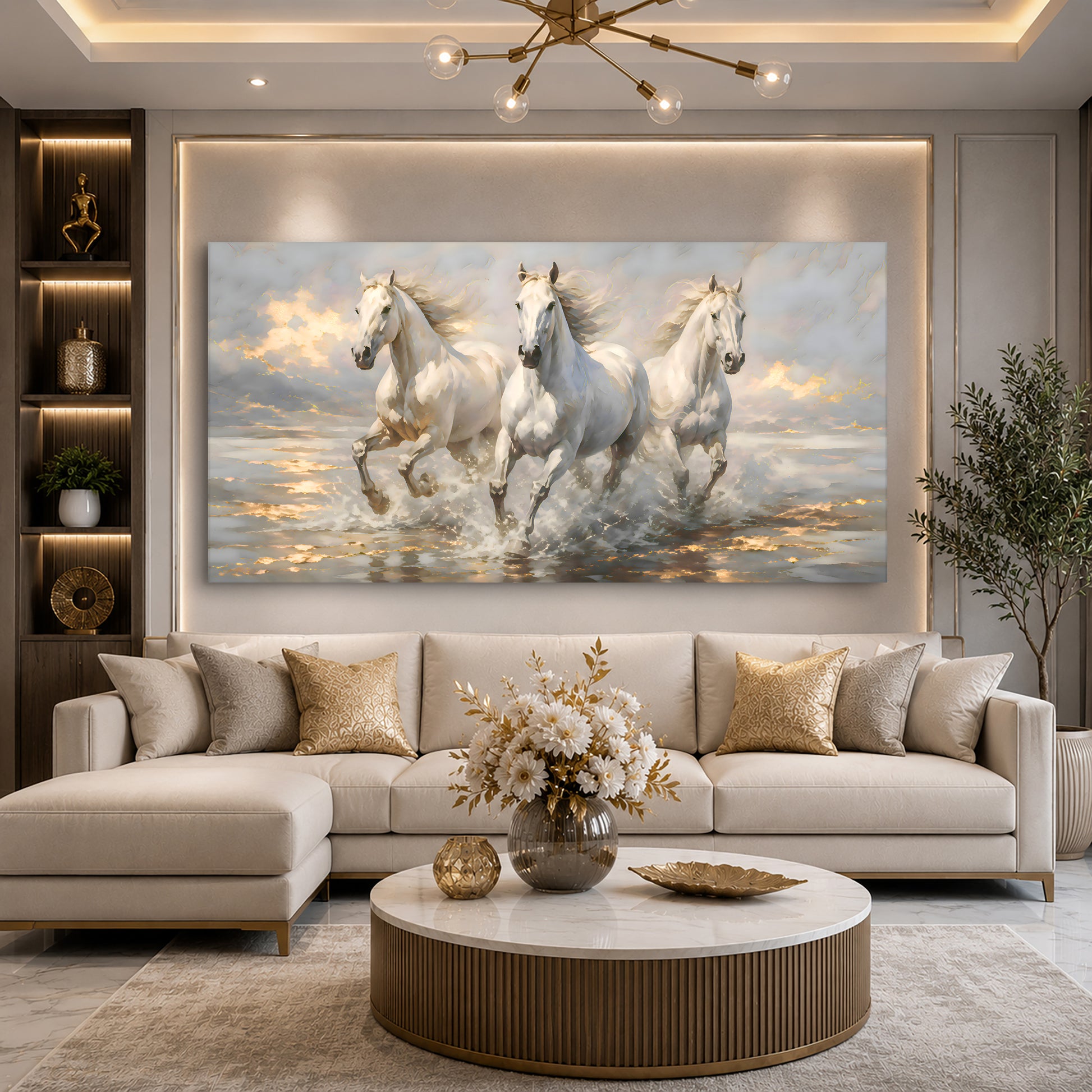 Majestic White Horses
