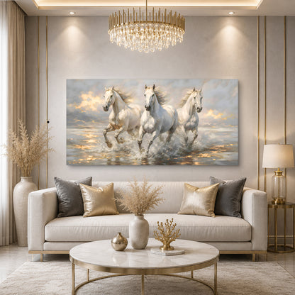 Majestic White Horses