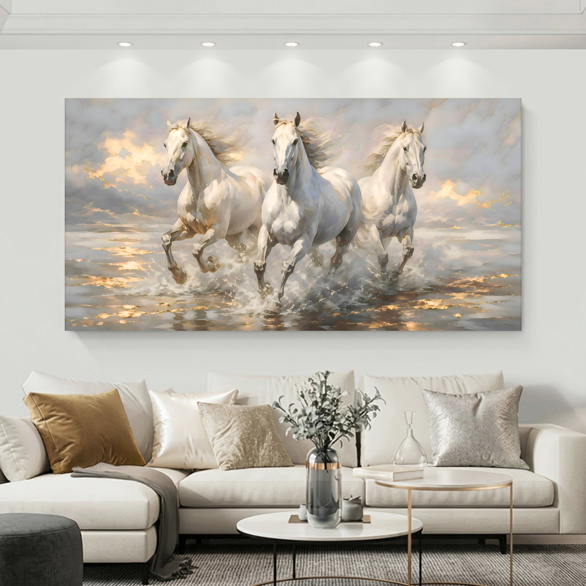 Majestic White Horses