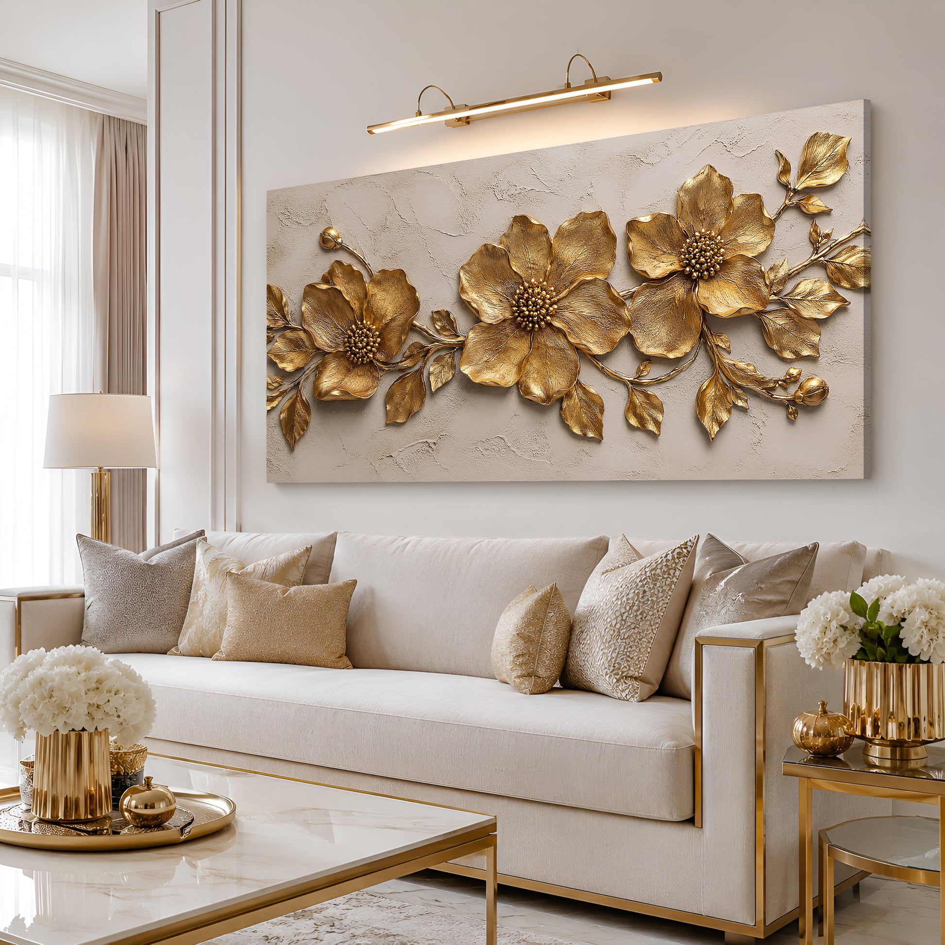 Golden Flower Plaster Art II