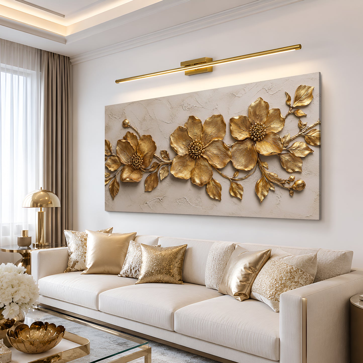 Golden Flower Plaster Art II