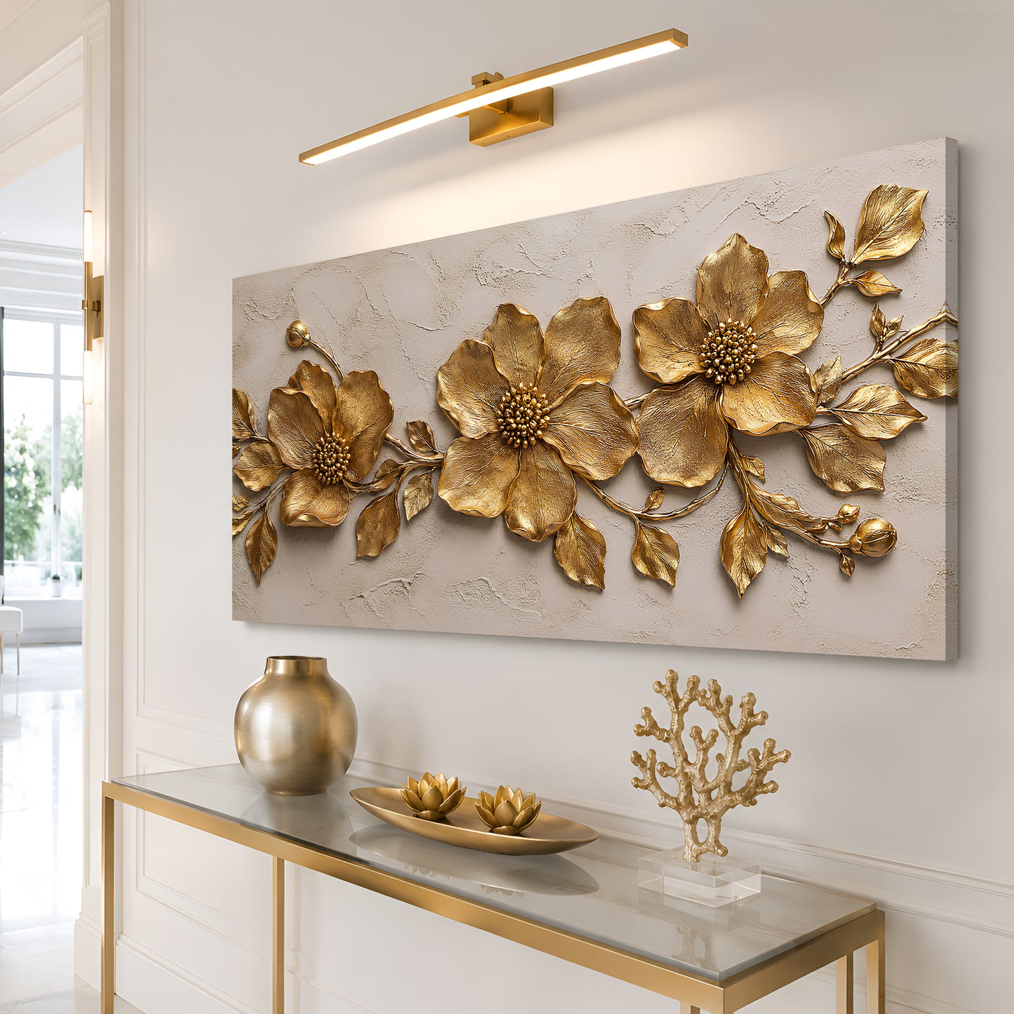 Golden Flower Plaster Art II