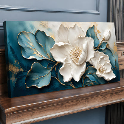 Gilded Petal Relief Wall Art II