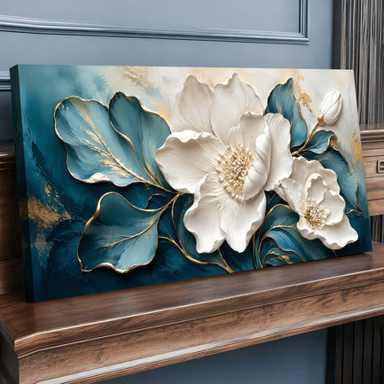 Gilded Petal Relief Wall Art II
