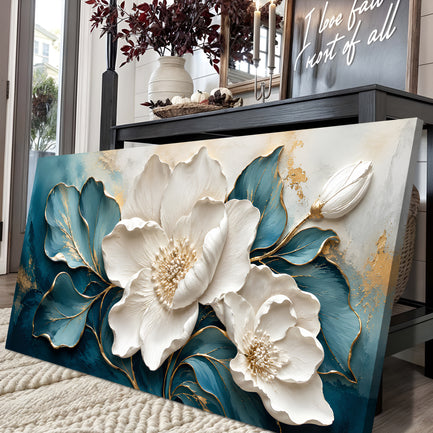 Gilded Petal Relief Wall Art II