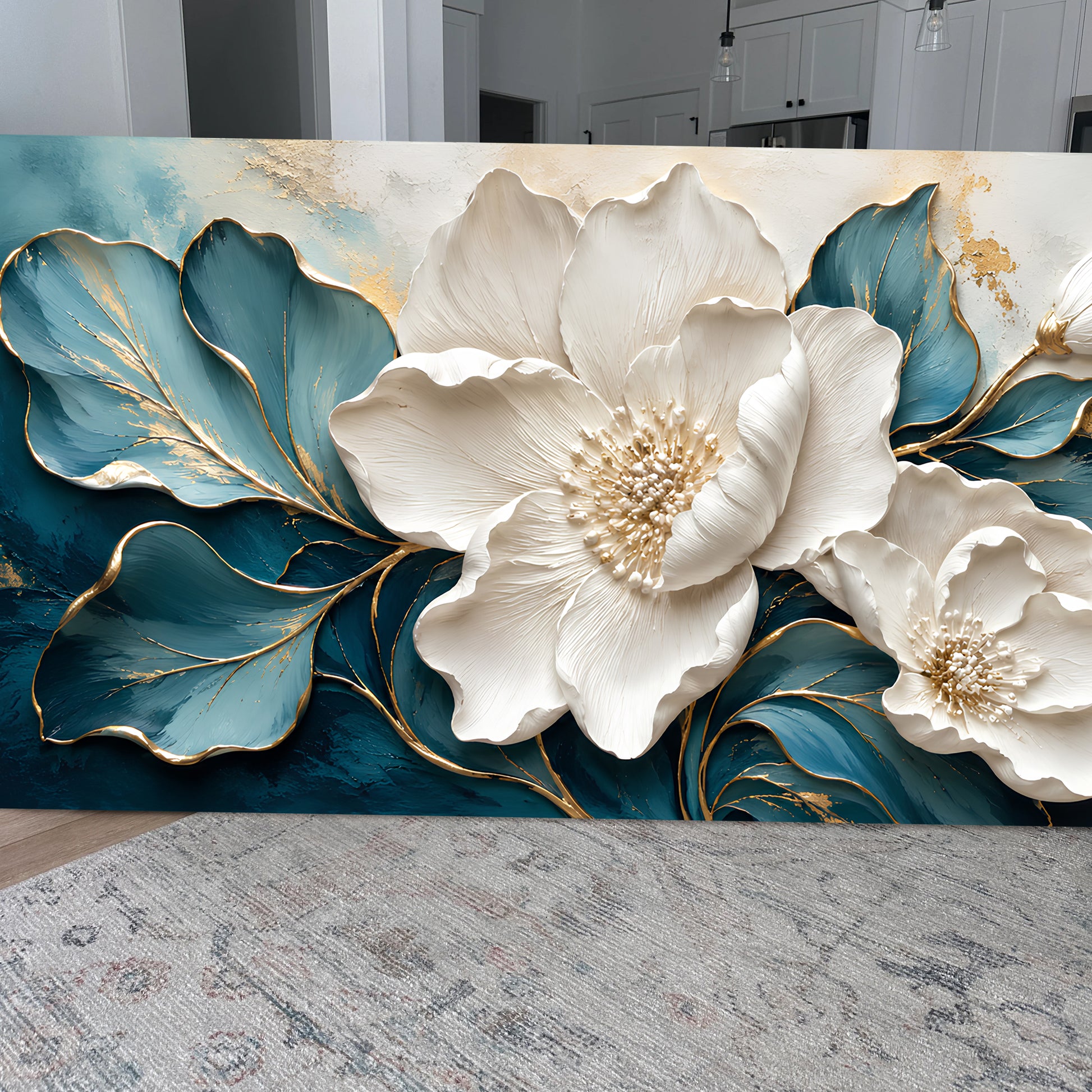 Gilded Petal Relief Wall Art II