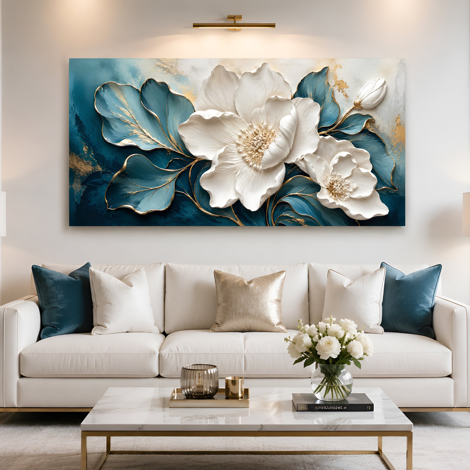 Gilded Petal Relief Wall Art II