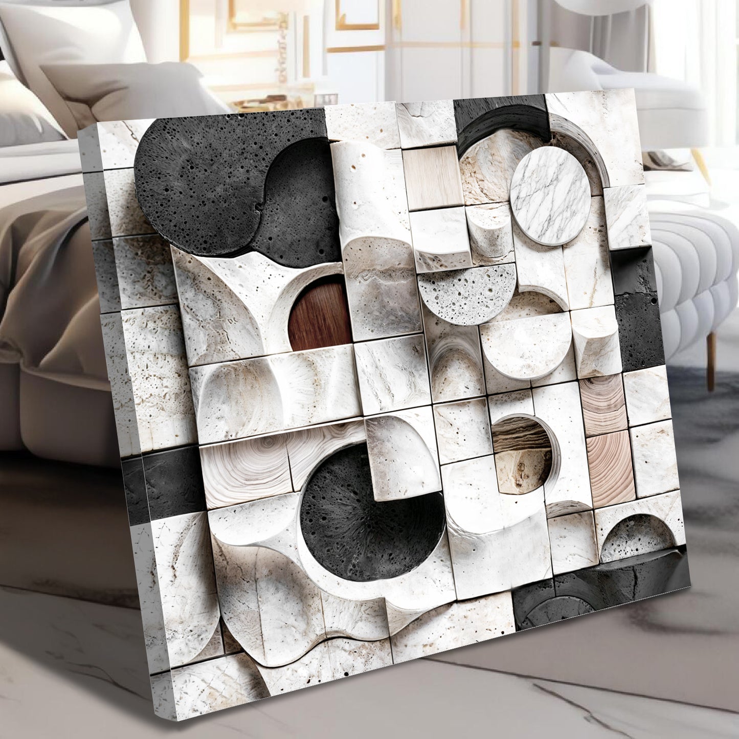 Abstract Black & White Wall Sculpture Wall Art