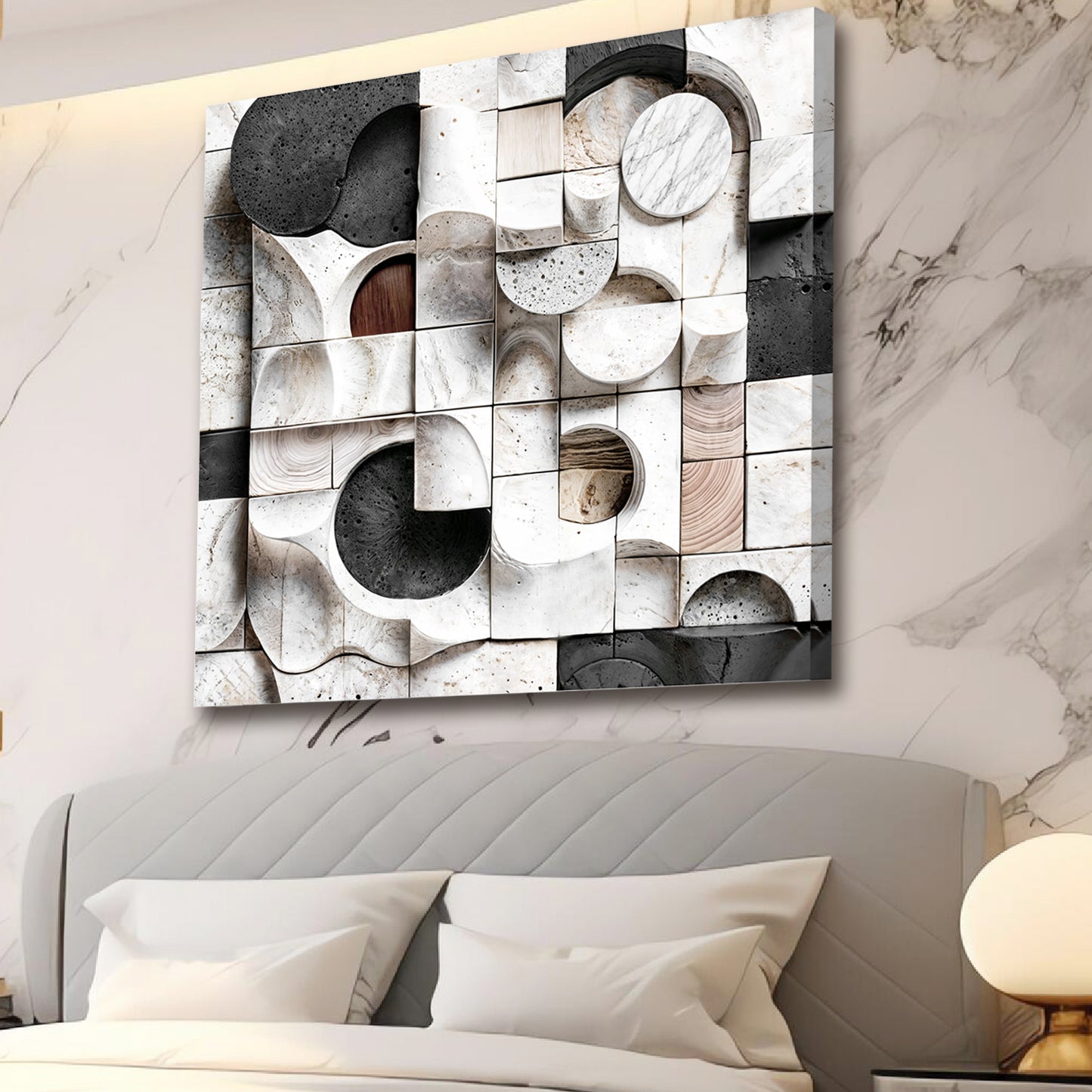 Abstract Black & White Wall Sculpture Wall Art