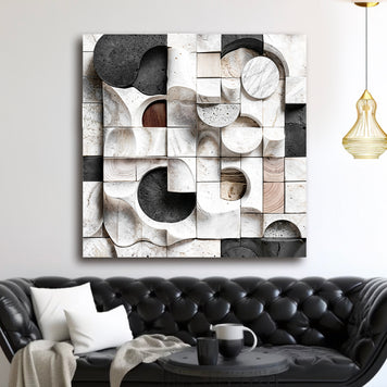 Abstract Black & White Wall Sculpture Wall Art