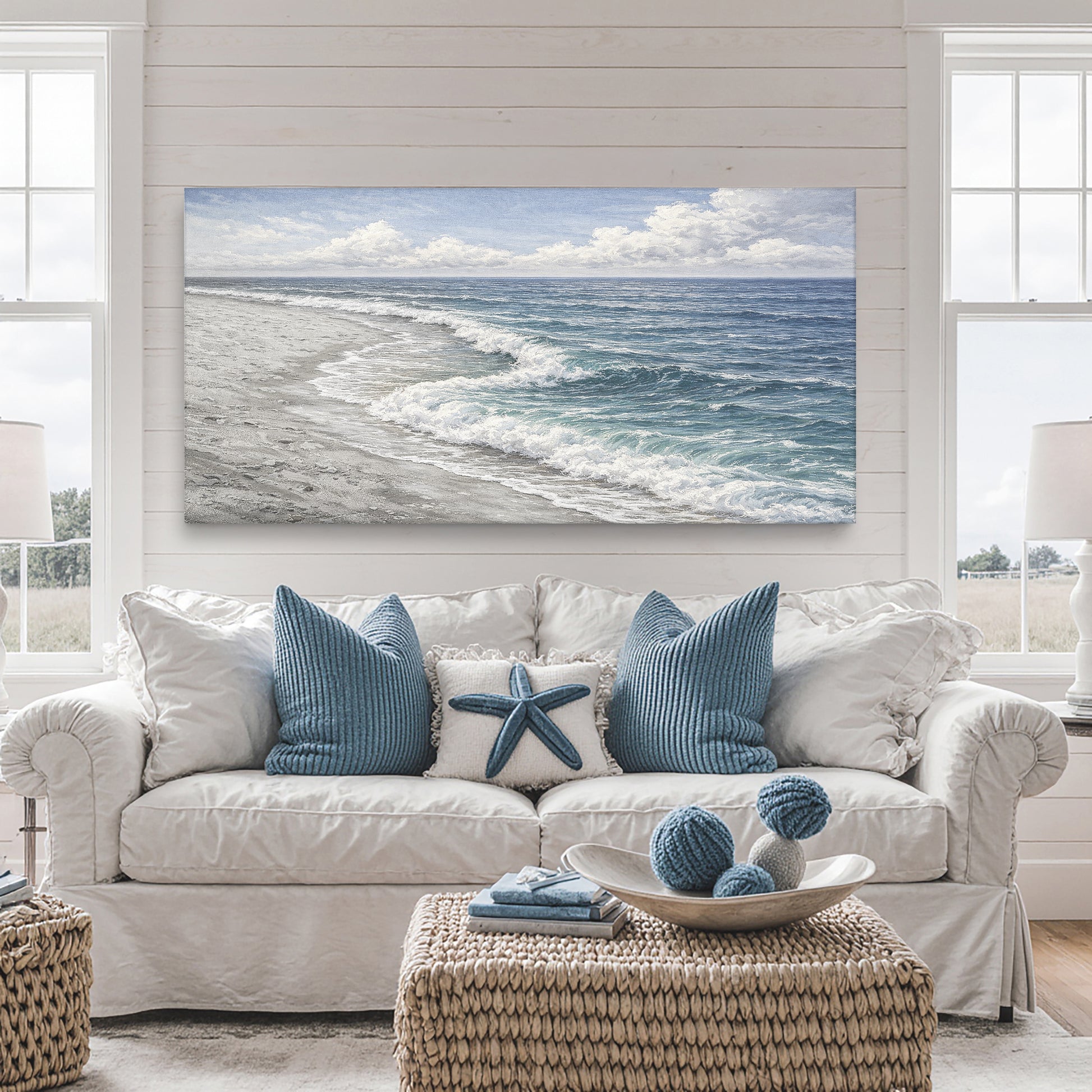 Abstract Beach Shore Wall Art XI