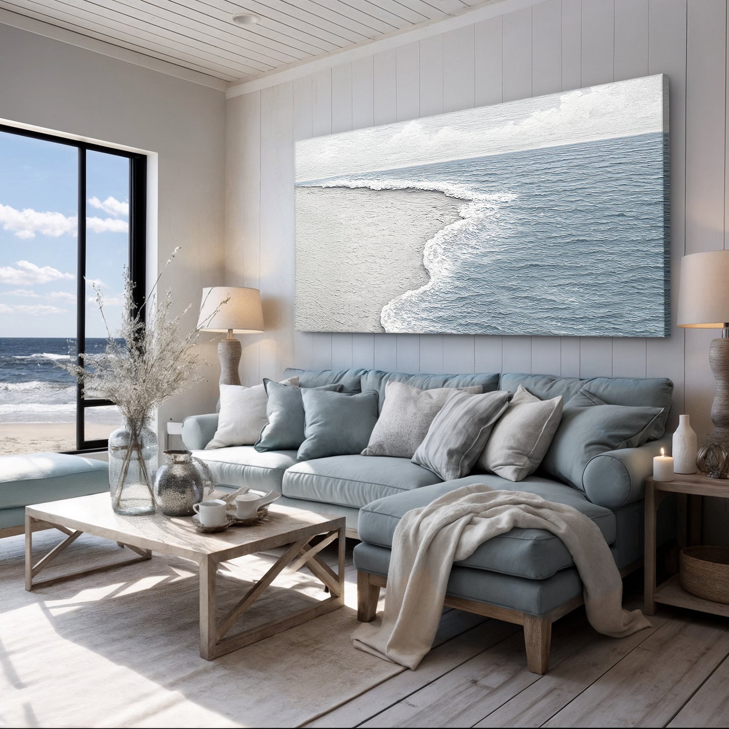 Abstract Beach Shore Wall Art VI